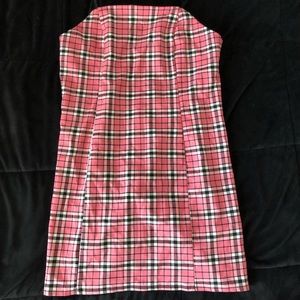 URBAN OUTFITTERS Pink Plaid mini dress